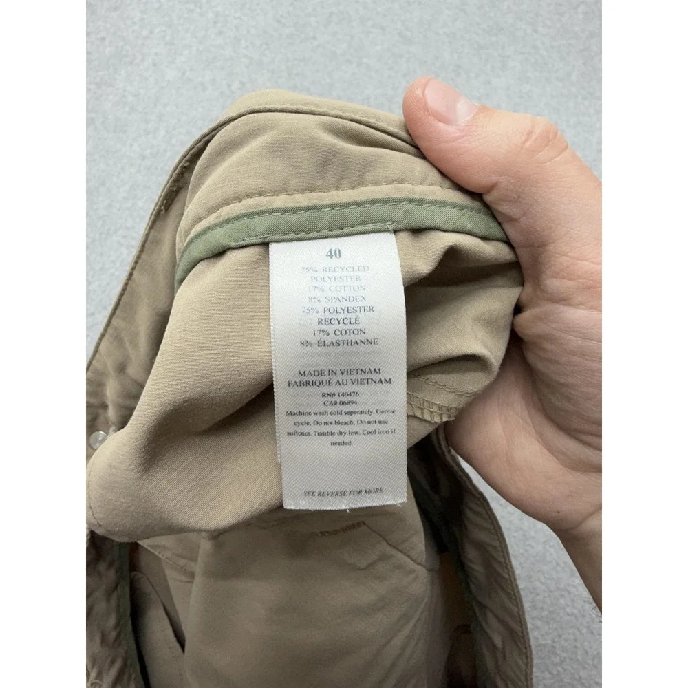 Faherty All Day Shorts Mens 40 Beige Chino 9 Inseam Drawstring Stretch Casual